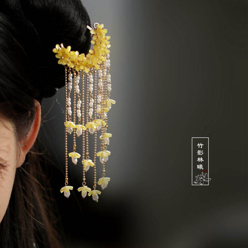 Hanbok Hair Pin - Ancient Style Osmanthus Hairpin with Tassels,