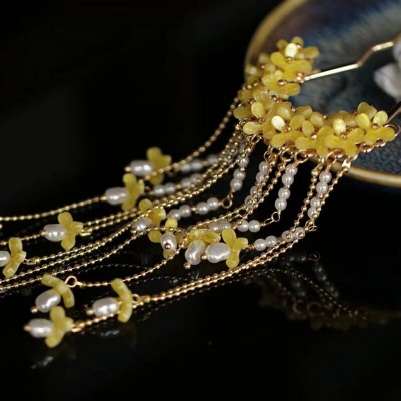 Ancient Style Osmanthus Hairpi - Hanbok Hair Pin 评论和价格