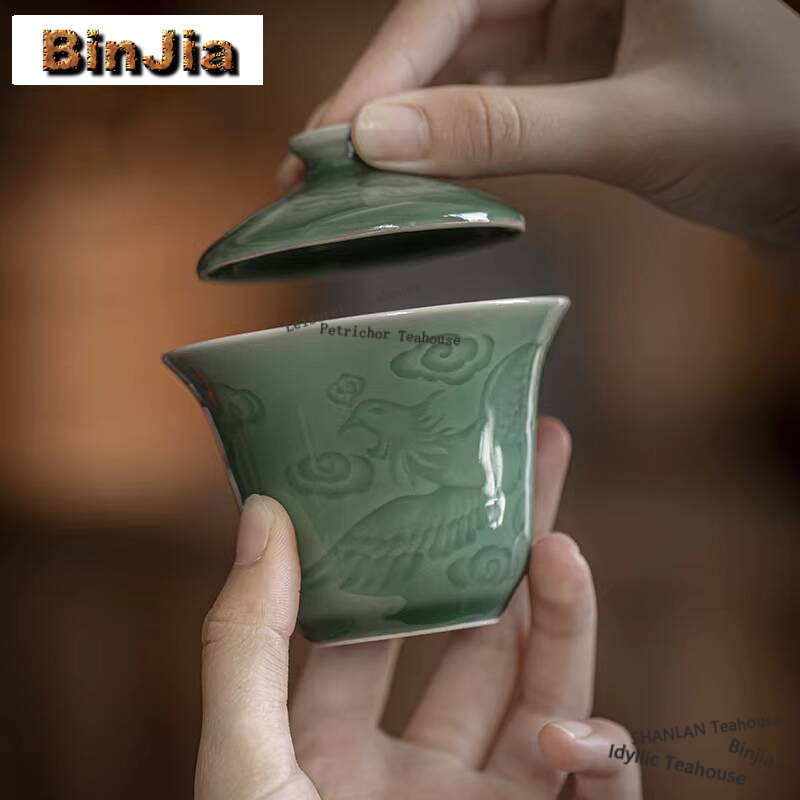 100ml Antique Celadon Hand Gra - Celadon Ceramic Cup 评论和价格