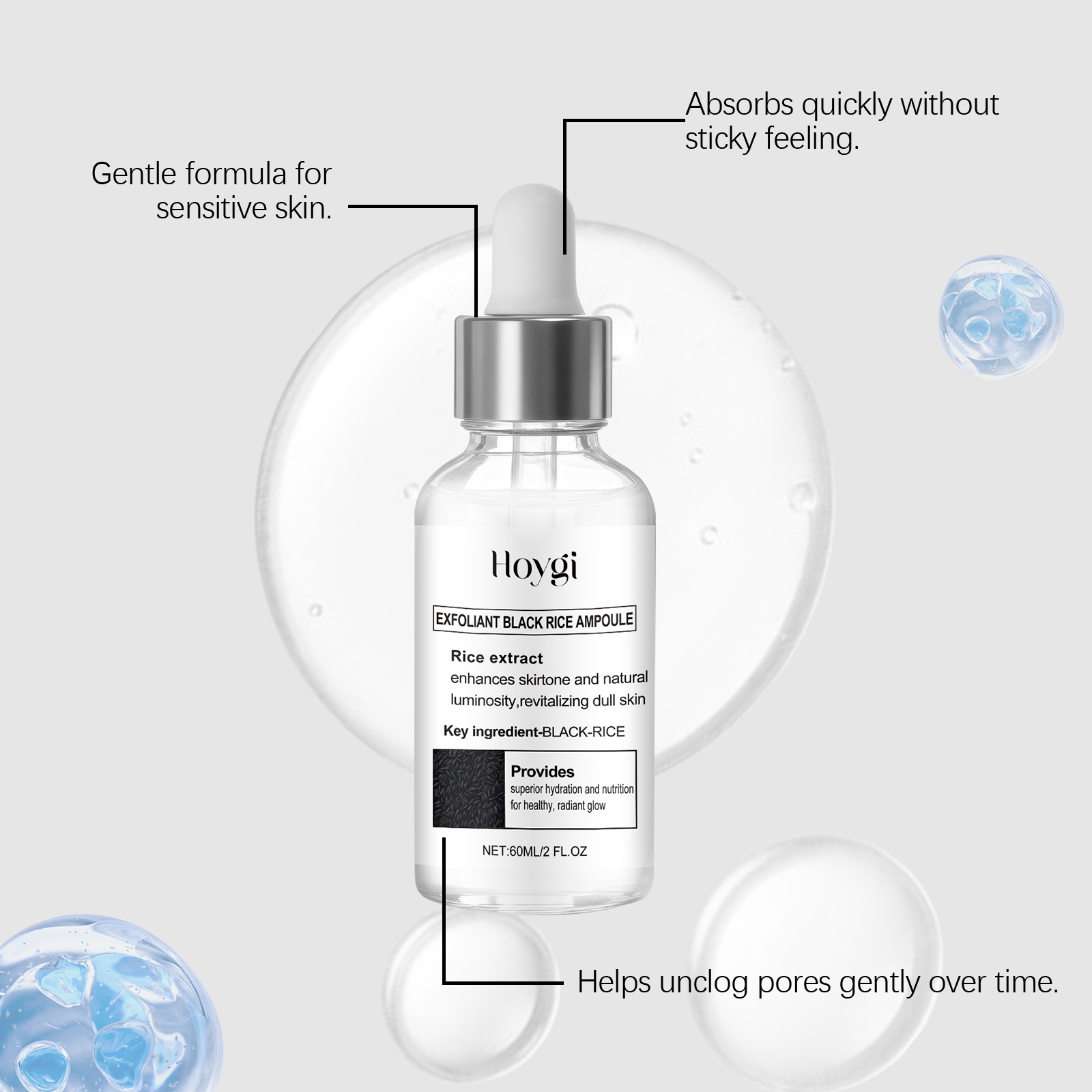 Glow Rice Ampoule White Black  - Essence Serum Toner 评论和价格