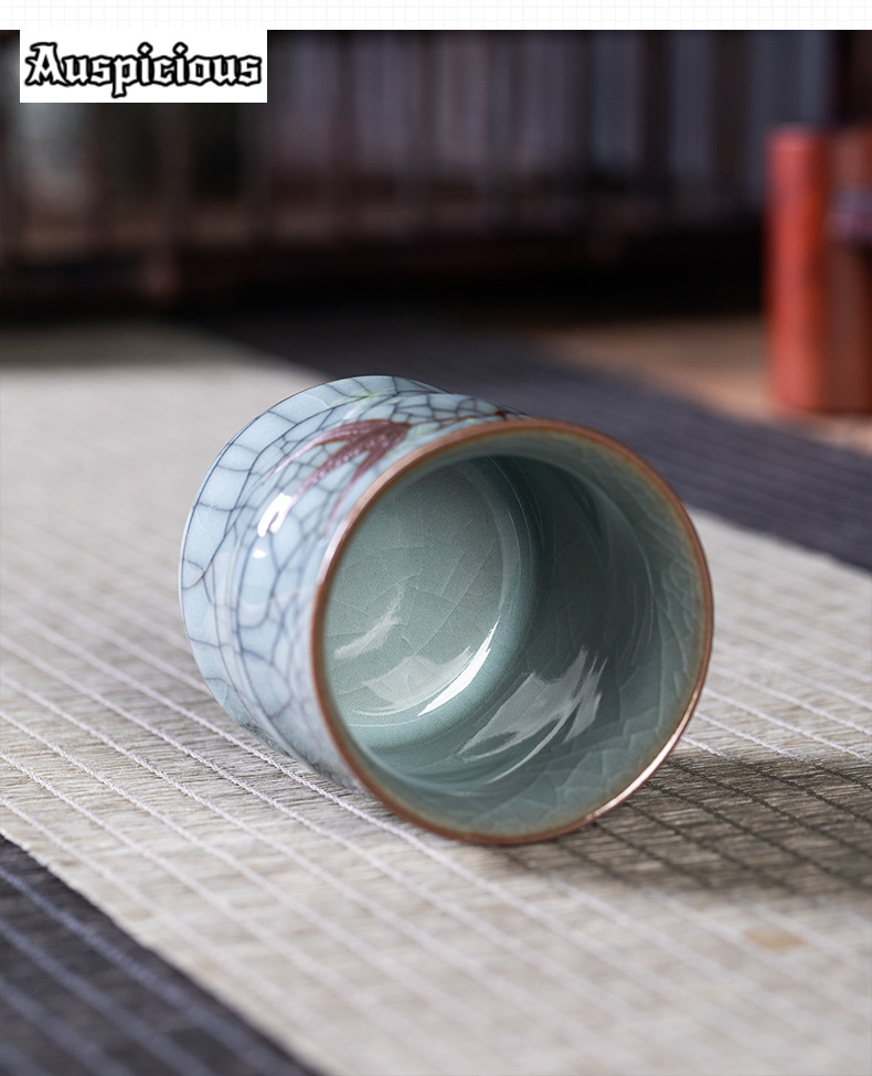 70ML Creative Bamboo Leaf Shap - Celadon Ceramic Cup 评论和价格